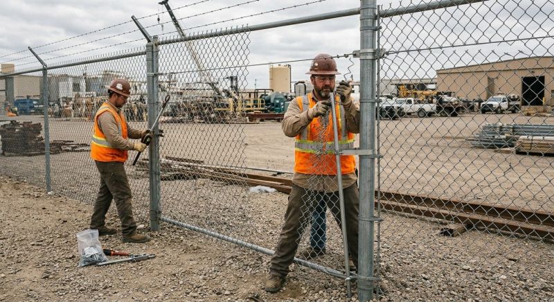 Brown Chain Link Fence Repair